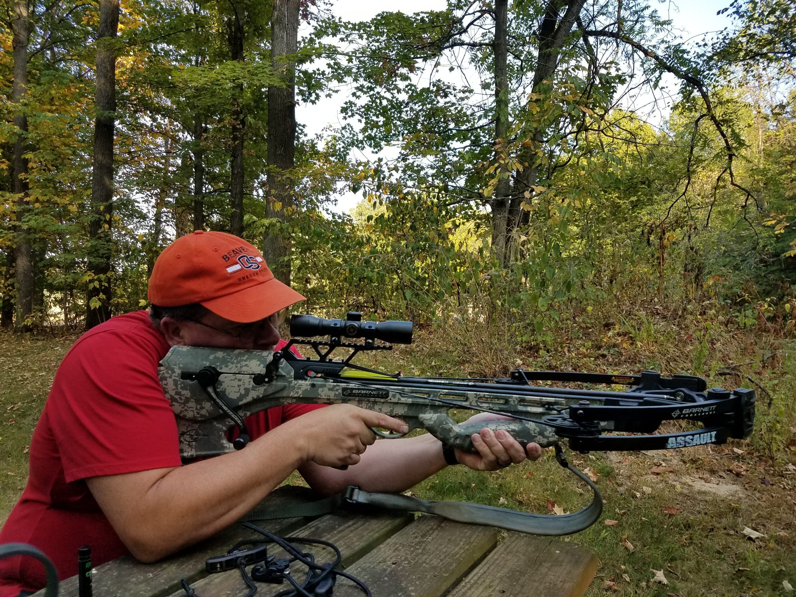 Man hunting with a gun